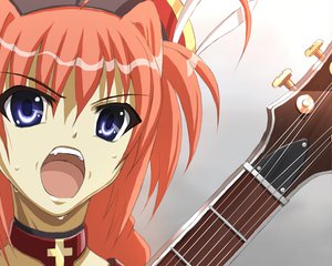 Rating: Safe Score: 25 Tags: guitar instrument mahou_shoujo_lyrical_nanoha suzumiya_haruhi_no_yuutsu vita User: Oyashiro-sama