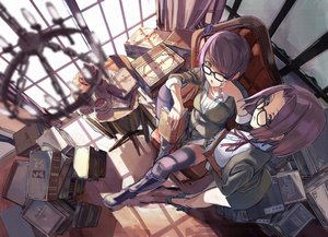 Rating: Safe Score: 236 Tags: 2girls anthropomorphism book boots breasts chain cleavage drink fujita_(condor) glasses kantai_collection purple_eyes purple_hair short_hair tatsuta_(kancolle) tenryuu_(kancolle) thighhighs translation_request wink yellow_eyes User: Flandre93