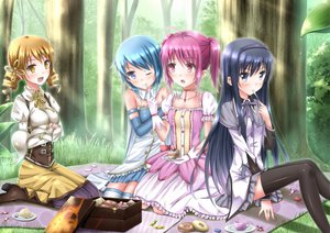 Rating: Safe Score: 101 Tags: akemi_homura black_hair blonde_hair blue_eyes blue_hair blush boots cake candy dress drink food gloves group headband kaname_madoka kyuubee long_hair mahou_shoujo_madoka_magica miki_sayaka pink_eyes pink_hair purple_eyes school_uniform short_hair swordsouls thighhighs tomoe_mami tree twintails yellow_eyes User: HawthorneKitty