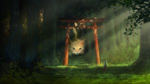 Rating: Safe Score: 86 Tags: animal cat grass green japanese_clothes miko original scenic stairs torii tree volvox819 User: RyuZU