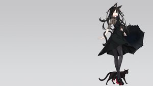 Rating: Safe Score: 119 Tags: animal animal_ears bicolored_eyes black_hair cat catgirl dress fang gradient gray kimura_(ykimu) long_hair original pantyhose tail User: SciFi