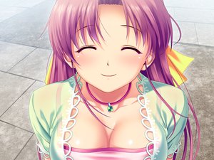 Rating: Safe Score: 168 Tags: aoi_matsuri breasts cleavage close game_cg koutaro long_hair necklace purple_hair tropical_kiss twinkle User: Wiresetc