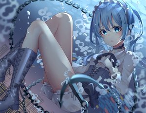 Rating: Safe Score: 72 Tags: bloomers blue_eyes blue_hair blush boots bow bubbles building chain city corset cropped hatsune_miku inhoya2000 long_hair twintails underwater vocaloid water User: BattlequeenYume