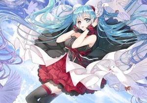 Rating: Safe Score: 83 Tags: blue_eyes blue_hair dress hatsune_miku long_hair thighhighs twintails vocaloid wataru_kuri zettai_ryouiki User: luckyluna