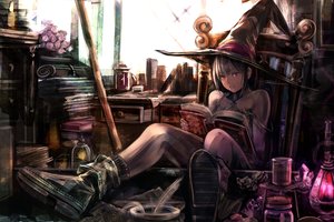 Rating: Safe Score: 67 Tags: book boots flowers hat original rose tagme_(artist) witch witch_hat User: luckyluna