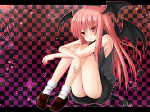 Rating: Questionable Score: 65 Tags: animal bat demon koakuma panties pink_hair red_eyes skirt tagme_(artist) tail touhou underwear upskirt wings User: Funreal