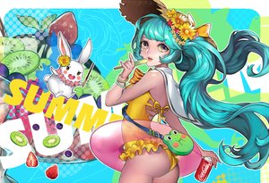 Rating: Safe Score: 84 Tags: aqua_hair ass bow bunny coca_cola flowers food fruit green_eyes hat hatsune_miku long_hair popsicle rixingyisha strawberry swimsuit twintails vocaloid User: FormX