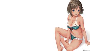 Rating: Safe Score: 140 Tags: anthropomorphism bikini blue_eyes bow breasts brown_hair kantai_collection maya_(kancolle) navel sakiyamama short_hair signed skintight swimsuit tan_lines third-party_edit white User: Hakha