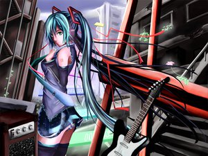 Rating: Safe Score: 39 Tags: guitar hatsune_miku instrument panties striped_panties twintails underwear vocaloid User: HawthorneKitty