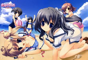 Rating: Safe Score: 99 Tags: ball beach bikini bra breasts cleavage group hattori_aya itou_mikoto kanou_kayoko koiiro_soramoyou lucie open_shirt school_swimsuit school_uniform shinohara_sera swimsuit underwear utsumi_shizuna User: rayrei